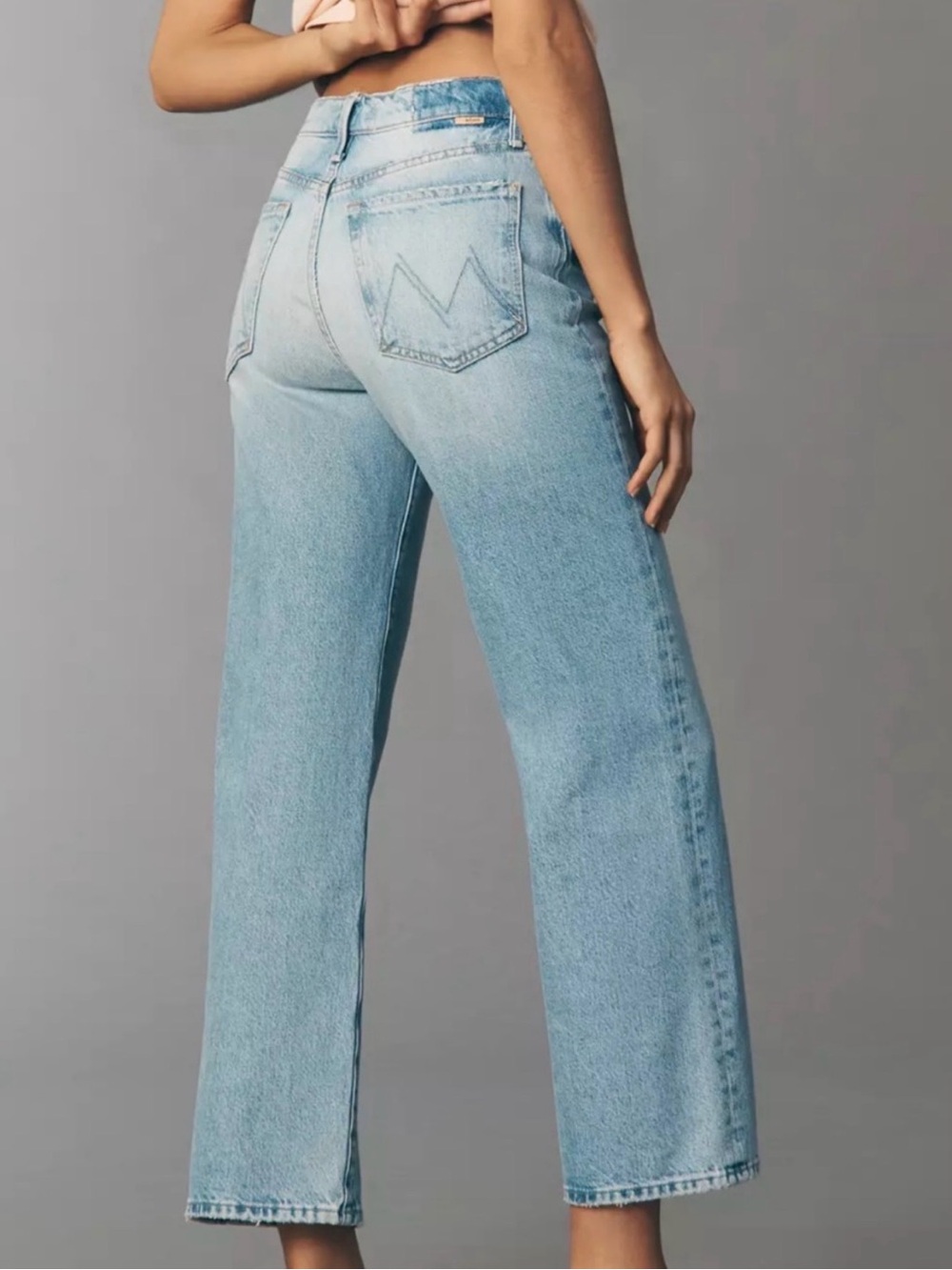 Mother The Rambler Preppy High Waisted Zip Ankle Jeans in Country Line Wash 26 - Picture 11 of 16